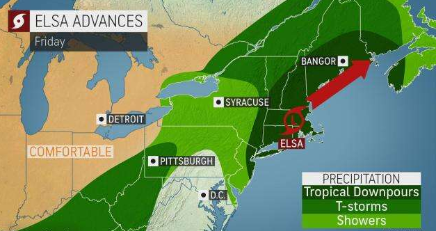 ELSA Tropical storm from South Carolina ,US