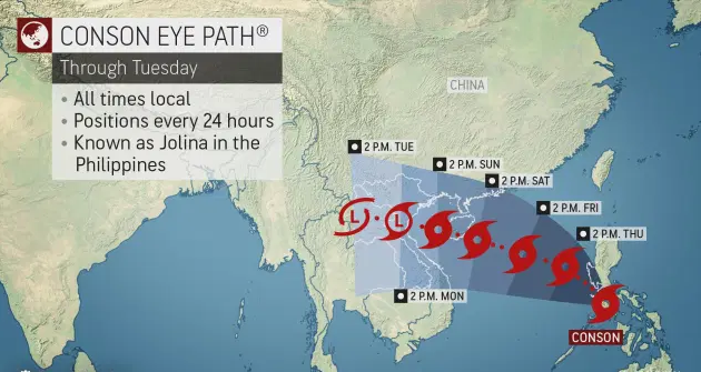 Tropical Storm Conson in Philippines, Eyes China, Vietnam