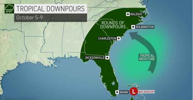 New US Tropical System In East Coast