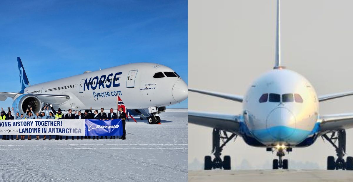 Big Plane Lands on Icy Runway