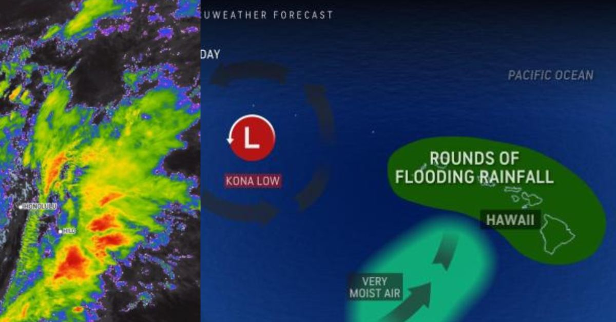 "Kona" Low Rainy Week Ahead for Hawaii