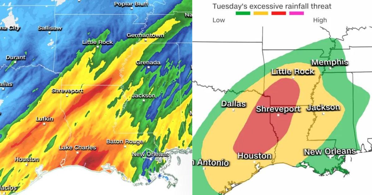 Risk of Flash Flooding in the Southern US